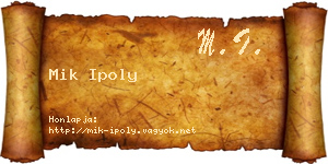 Mik Ipoly névjegykártya
